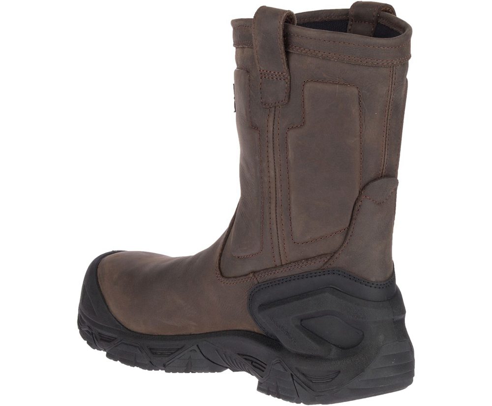 Merrell Vandrestøvler Herre - Strongfield Læder Pull On Waterproof Comp Toe - Brune - XZP305684